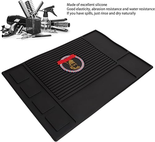 Miniatura 3 de CUEI Tapete organizador de peluquería, tapete magnético profesional flexible antideslizante para encimera de silicona para cortapelos, recortadoras,