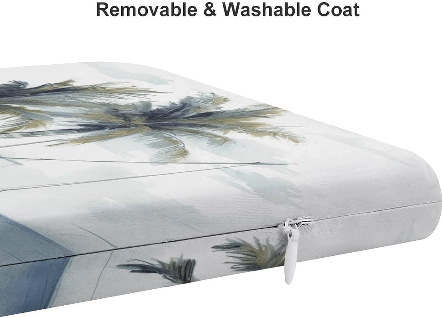 Palm Trees Fishing Boat Chair Cushion Floor Pillow Stool Cushion | Cushions with Removable Cover with Square Memory for for Chair Living Room Balcony Office Sofa,13.8*15*1.2 Inch