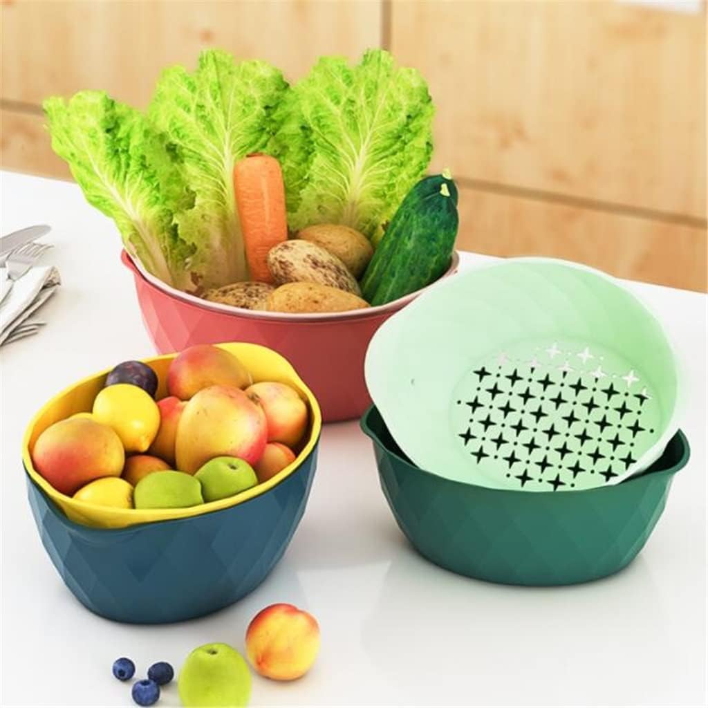 3 Set Of Dish Wash Layer Drain Basket Kitchen Leaking Basin(Black)