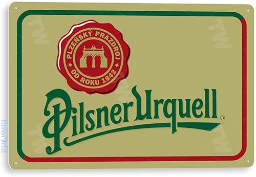 Miniatura 1 de Tinworld Letrero de lata Pilsner Urquell Cerveza Letrero Rústico Retro Pub Bar Letrero Cervecería Cabaña Cueva C739