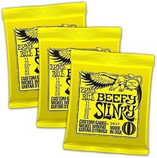 Ernie Ball Beefy Slinky Nickel Wound Sets.011 - .054, Bundle of 3 Sets