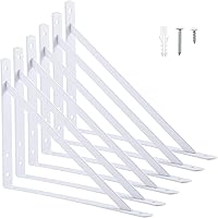 Vista 10 de HOME MASTER HARDWARE Soportes de estante de 10 x 8 pulgadas, soporte de ángulo de pared triangular de 90 grados en L para estantes flotantes, Negro