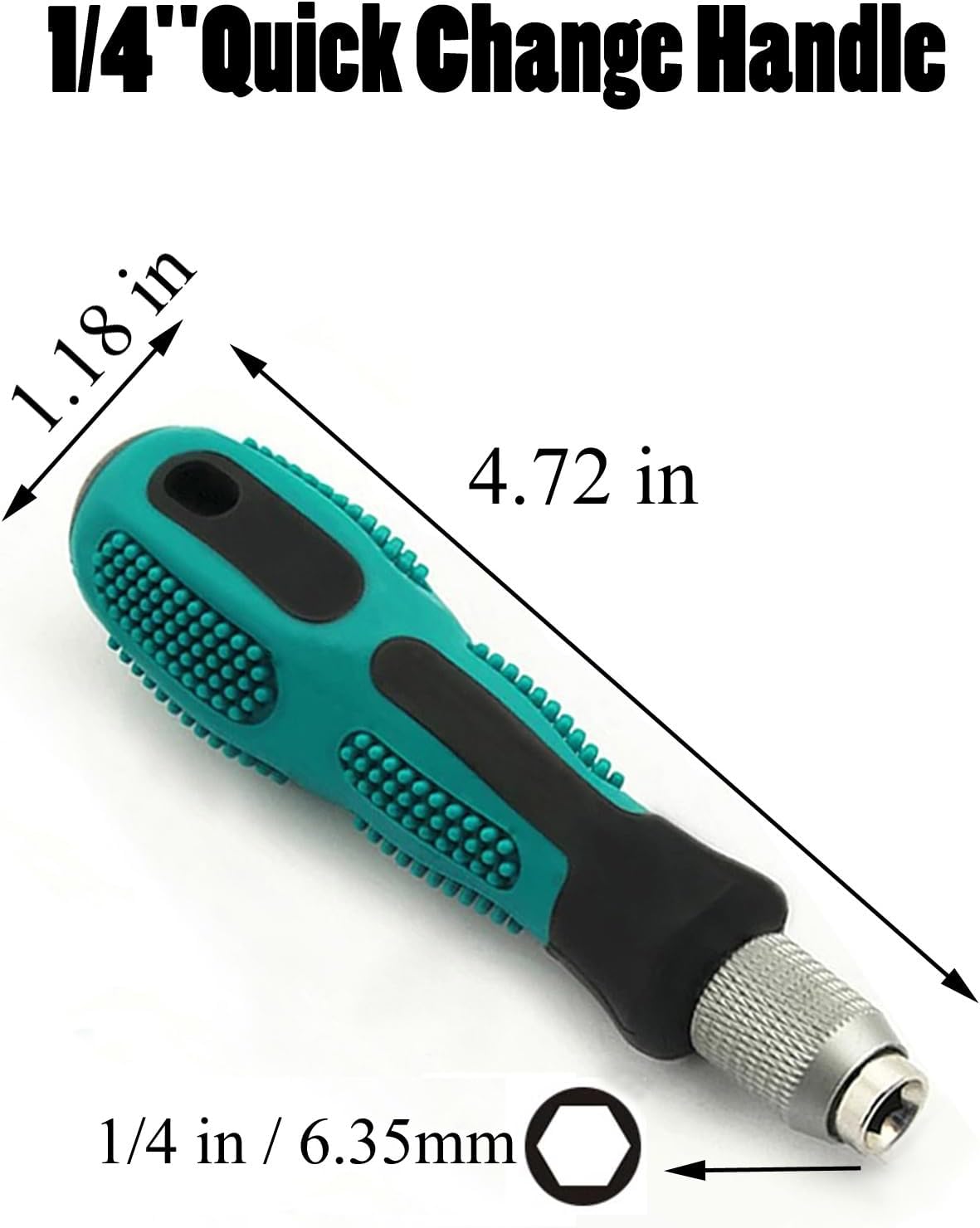 Bit Driver Handle,2 Pieces 1/4 inch Hex Quick Release Change Handle,6.35mm Hex Screwdriver Bit Holder Handle Set with Non-slip Handle Screwdriver Bit Holder