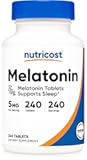 Nutricost Melatonin 5mg, 240 Tablets - 5mg Per Serving, Non-GMO, Gluten Free