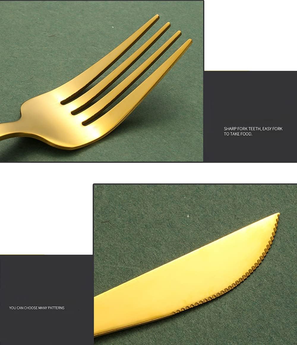 Ensemble de Couverts en Bois 50 pièces, en Acier Inoxydable Durable avec Manche en Bois, Comprenant Couteaux, fourchettes et cuillères délicats. Service de Table idéal pour la Cuisine, notam