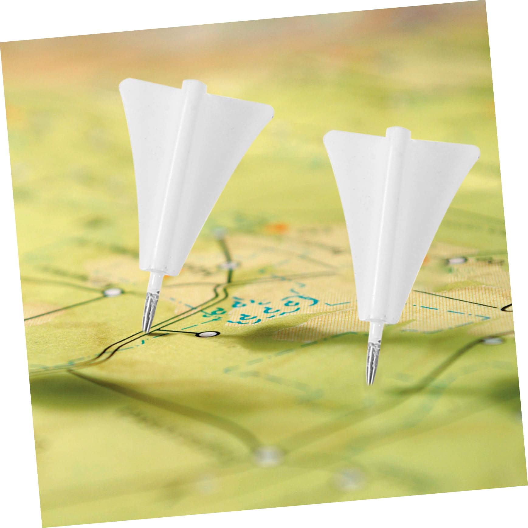 Veemoon 5 Boîtes Punaise d'avion en métal punaises Feutrine goupille Feutre Carte décorations de la Planche en liège épingles Accessoires pour Tableaux en liège Poussoir Blanche