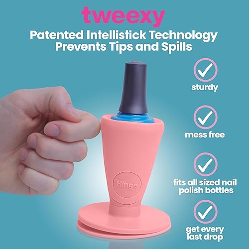 Miniatura 2 de tweexy Hinge Untippable Soporte para botella de esmalte de uñas  Soporte para esmalte de uñas antiderrames, inclinado, succión IntelliStick Airlock
