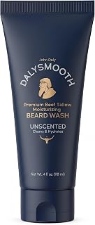 Beef Tallow Face Wash + Beard Wash, Mens Face Wash, Beard Facial Cleanser for Men, Natural Daily Skin Care, Deep Cleansing Grooming Formula for Sensitive Skin, Unscented Blend, 4 oz