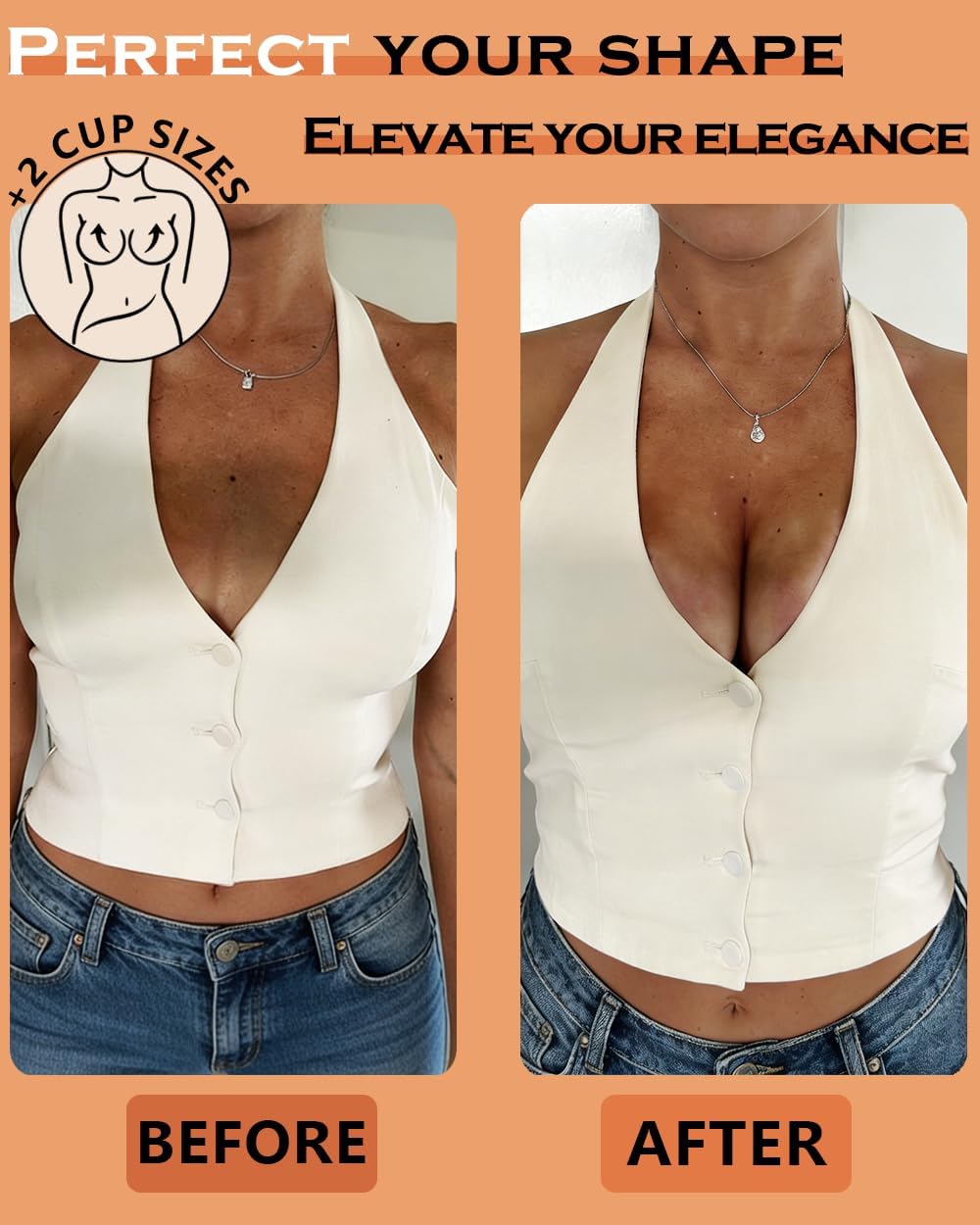 Double Sided Sticky Bra Inserts, Ultra Instant Volume, Push Up Adhesive Bra Pads