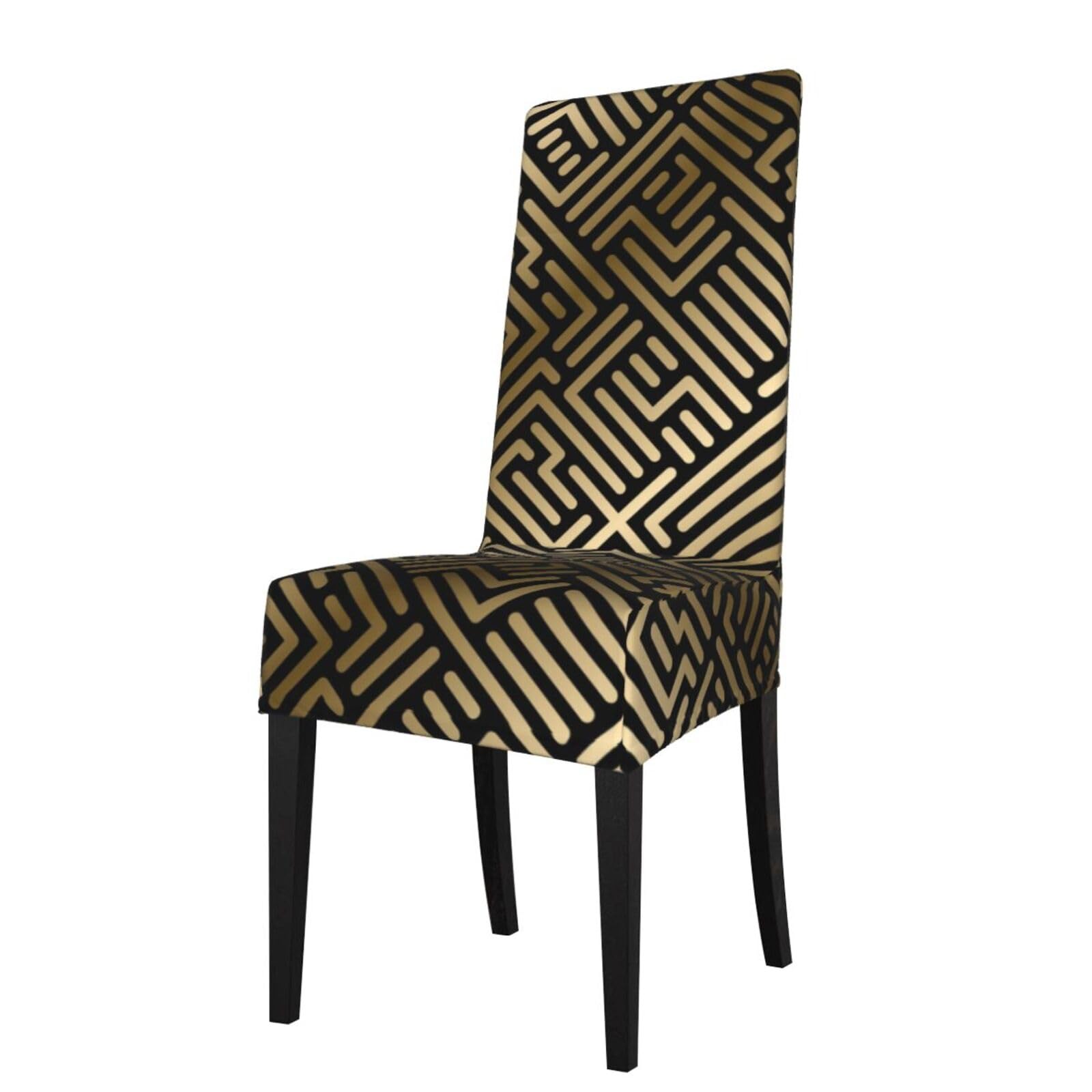 LKYMOH Seamless Geometric Striped Pattern, Chair Covers Stretch Chair Slipcovers for Dining Room, for Party Pet Protection Universal Fit Soft Polyester