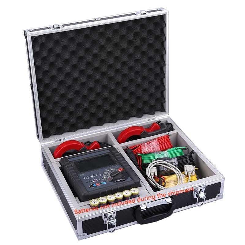 Double Clamp Earth Resistance Tester Ground Earth Resistance Tester with Measuring Range AC 0.00mA~600A Testing Voltage 0.0~100V