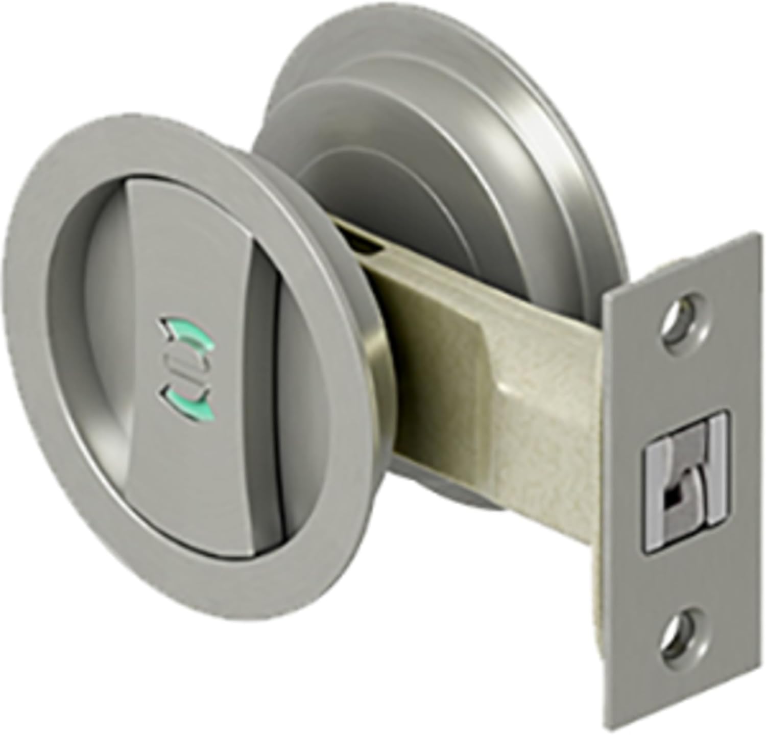 SDRL218U15 Sliding Door Round Privacy Lock - Satin Nickel