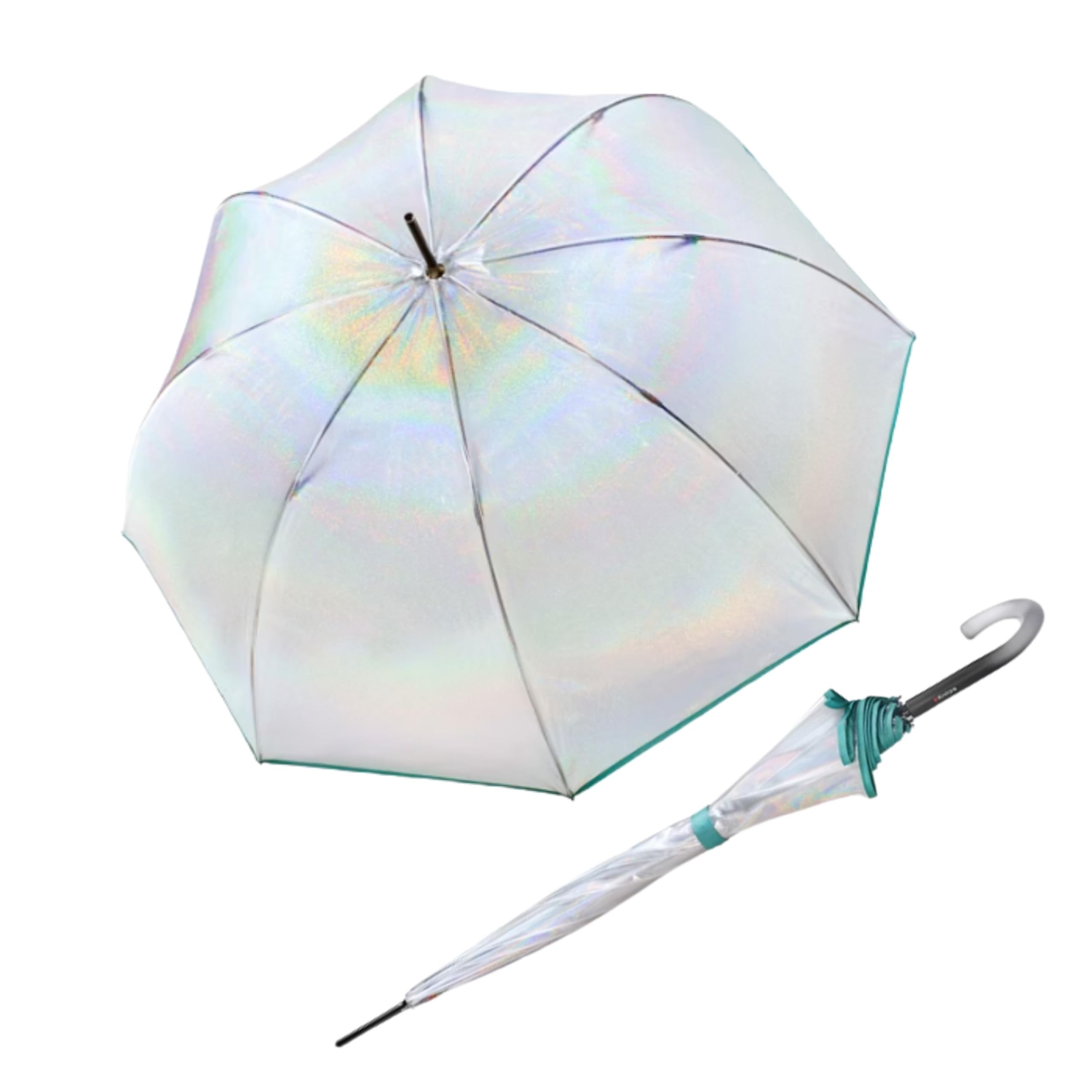 Knirps umbrella C.760 Stick Transparent Stardust Agave transparent