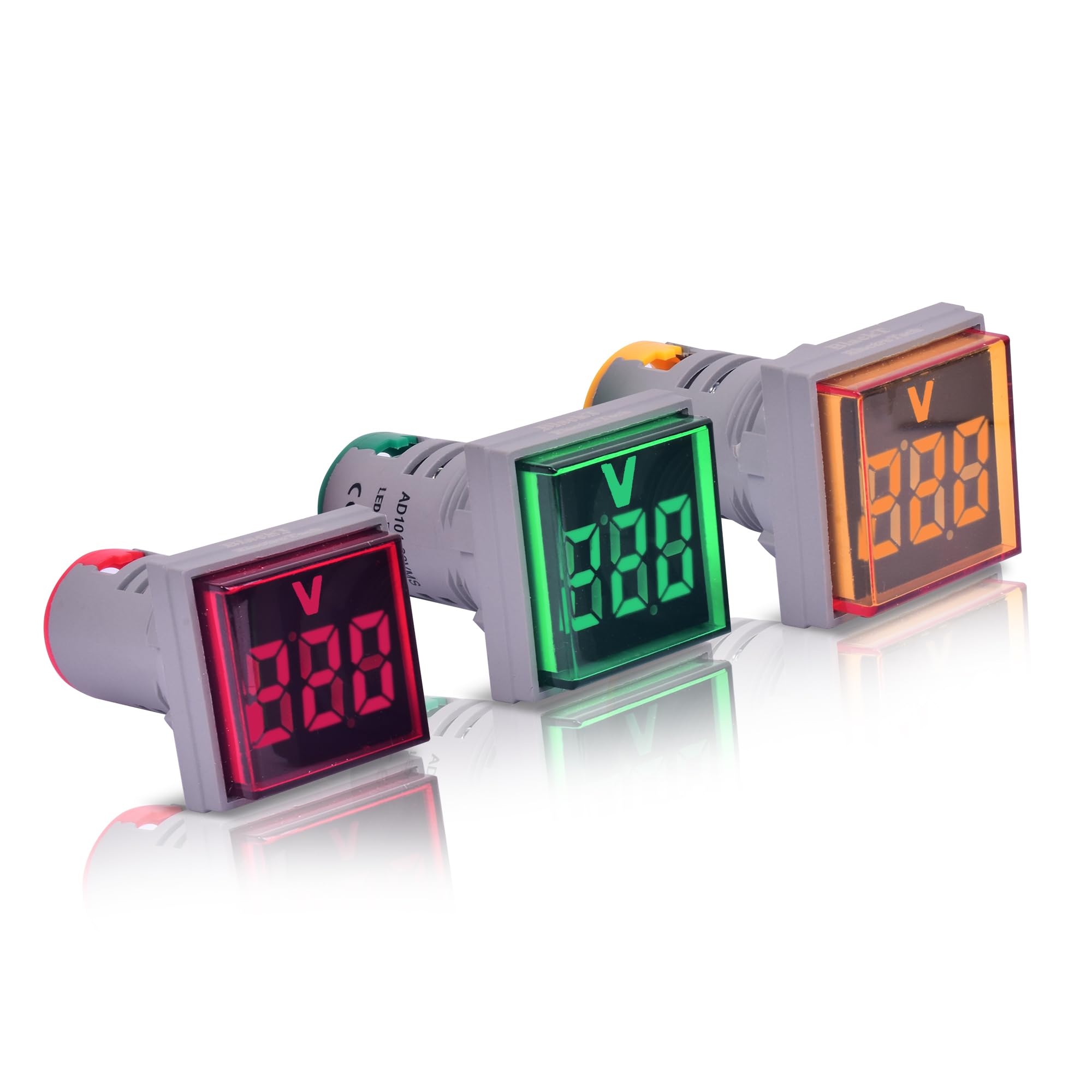 Blackt Electrotech (BT71RYB): 3pcs Digital Display AC Voltage Indicator, 22mm Square Head LED Voltmeter (Green, Red, Yellow) AC 50-500V (B0DB66RB47) Amazon Price History, Amazon Price Tracker