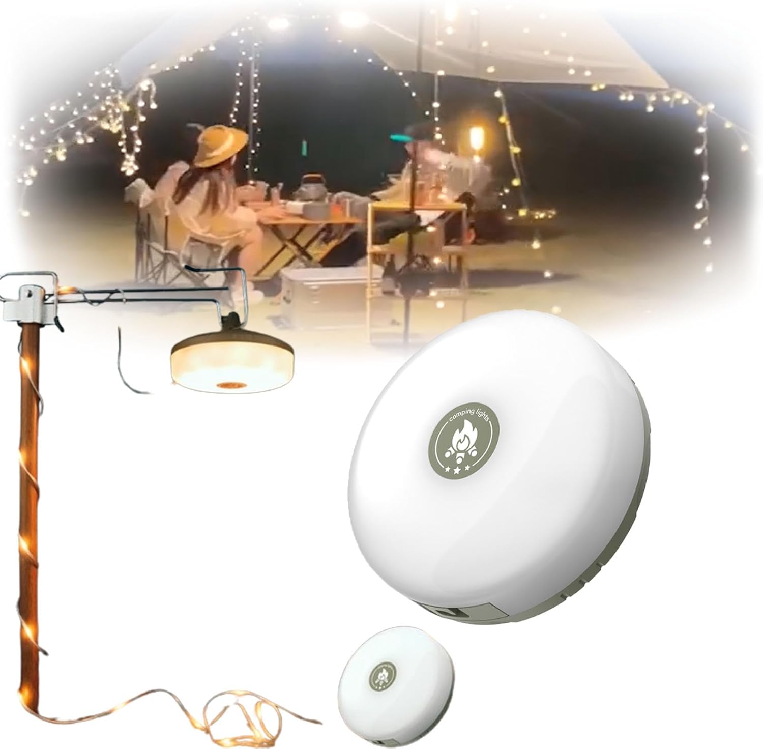 HOPASRISEE Warmyard Outdoor Waterproof Portable Stowable String Light