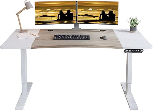 Miniatura 50 de Escritorio eléctrico de pie de altura ajustable, escritorio de computadora de pie sentado de 55 x 24 pulgadas, mesa de escritorio de pie para Negro