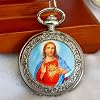 Pocket Watch Necklace with Chain, Classic Vintage Mechanical Pendant Pocket Watch, Pocket Watch Pendant for Men and Women - Birthday Anniversary Christmas Gift A