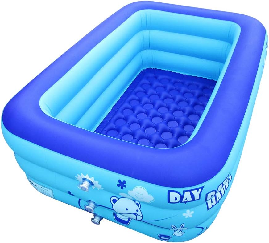 ECOiNVA Inflatable Hot Tubs Swimming Pool Home Garden Travel Portable Tubs Pools with Electric Air Pump Inflator (L)
