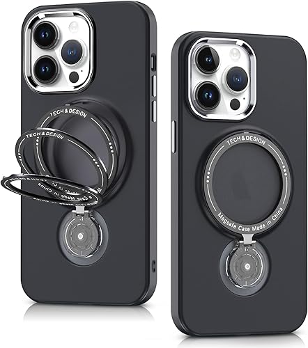 Funda magnética para iPhone 13 Pro Max, con anillo de soporte, compatible con Magsafe grado MIL, doble capa a prueba de golpes con parte trasera