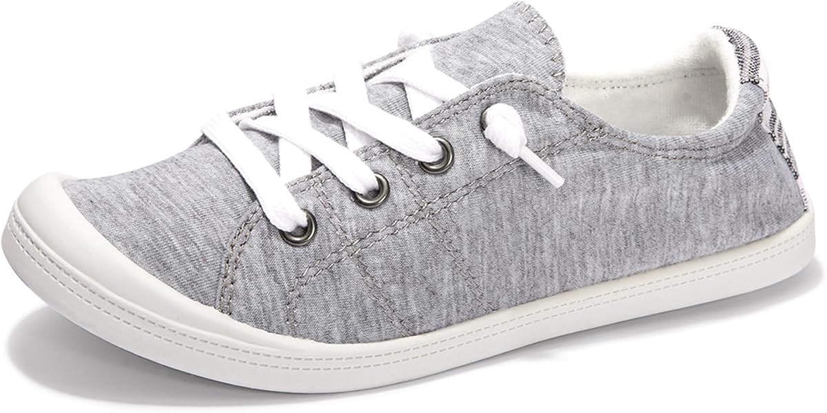 Zapatos sin cordones para mujer, zapatillas bajas de lona, ​​zapatos planos clásicos casuales | Zapatilla cómoda y moderna con suela de goma antideslizante, zapatillas de tenis ligeras para caminar, ir de compras, hacer picnic, viajar
