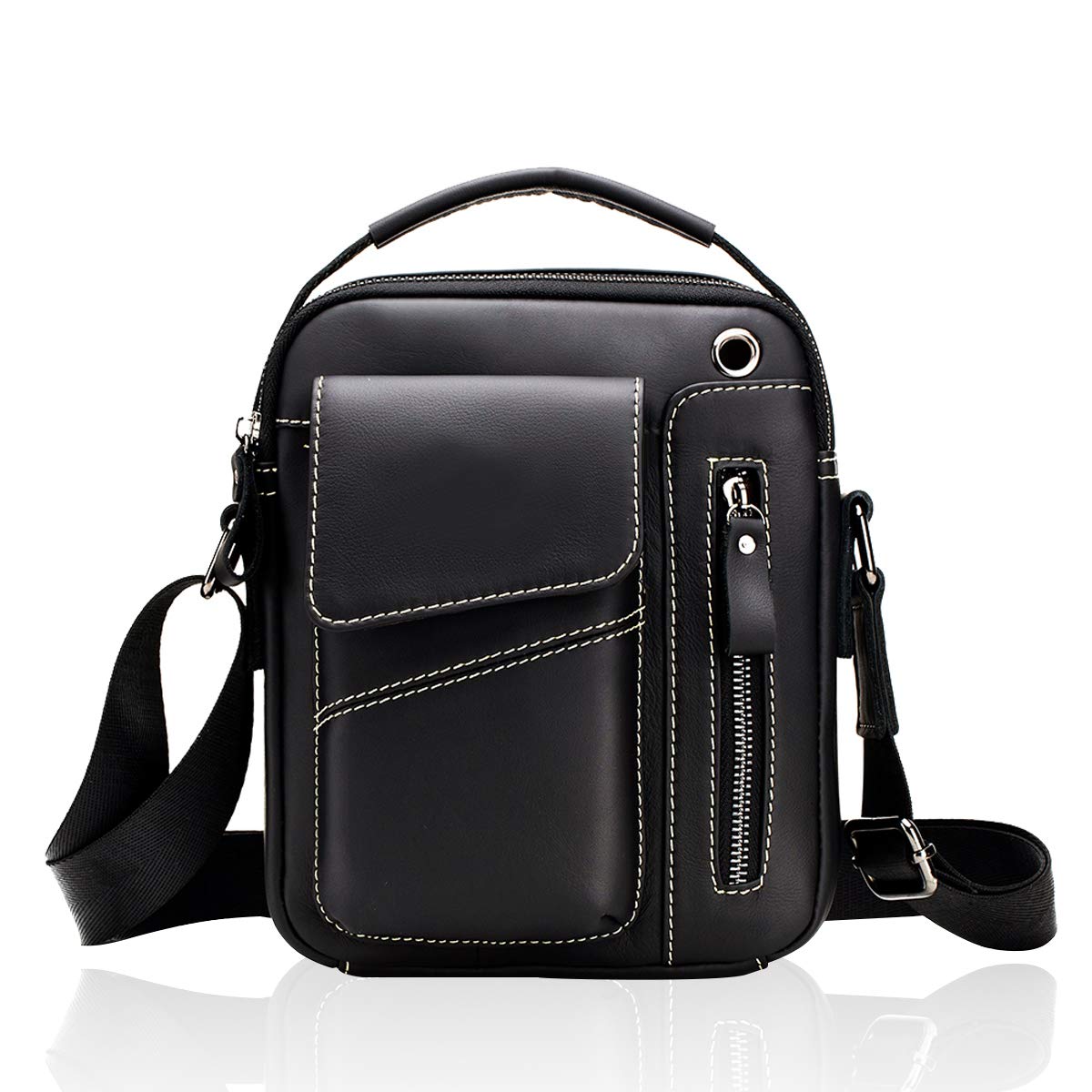 Homme Sacs Portés épaule Tendance Loisir Cuir Veritable Sac Besace