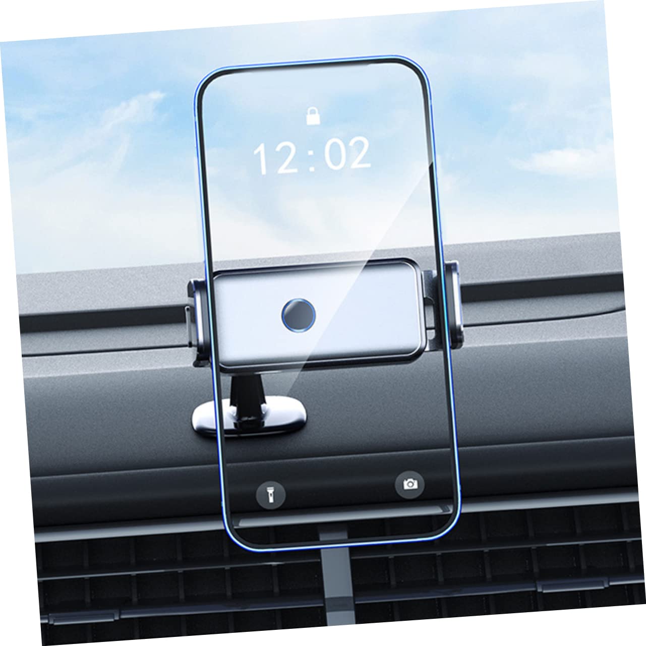 SHINEOFI Supporto Auto Elettrico in ABS e Lega di Alluminio Design Auto- Porta per Auto Girevole e Salvaspazio per Cruscotto e Parabrezza