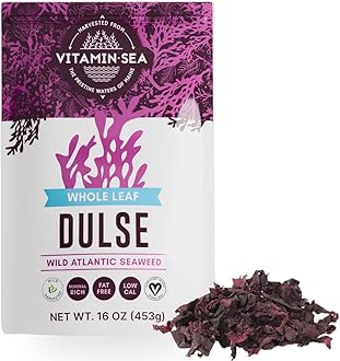 Dulse Dried Seaweed | Wild North Atlantic Seaweed for Snacking, Seasoning, Soups & Salads | Rich in Vitamins, Minerals & Antioxidants Perfect for Thyroid Support | Whole Leaf (16 OZ)
