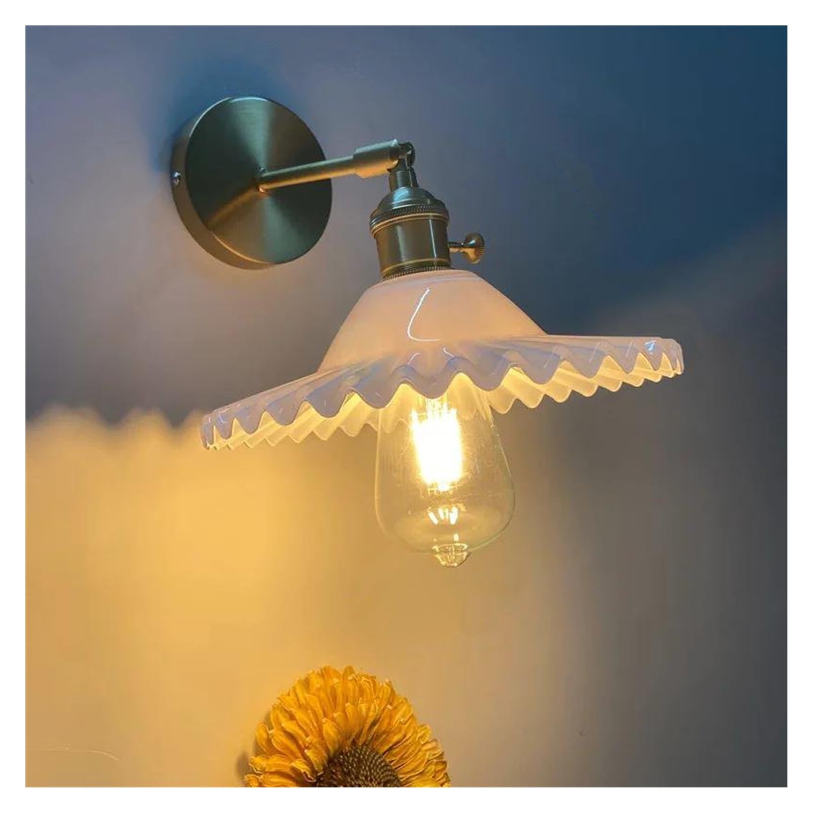 ZTCHSENZT Wall Sconces, Glass Modern LED Wall Sconce Lamp Switch On The Socket Bathroom Mirror Stair Light Nordic Copper Wandlamp Lighting,G