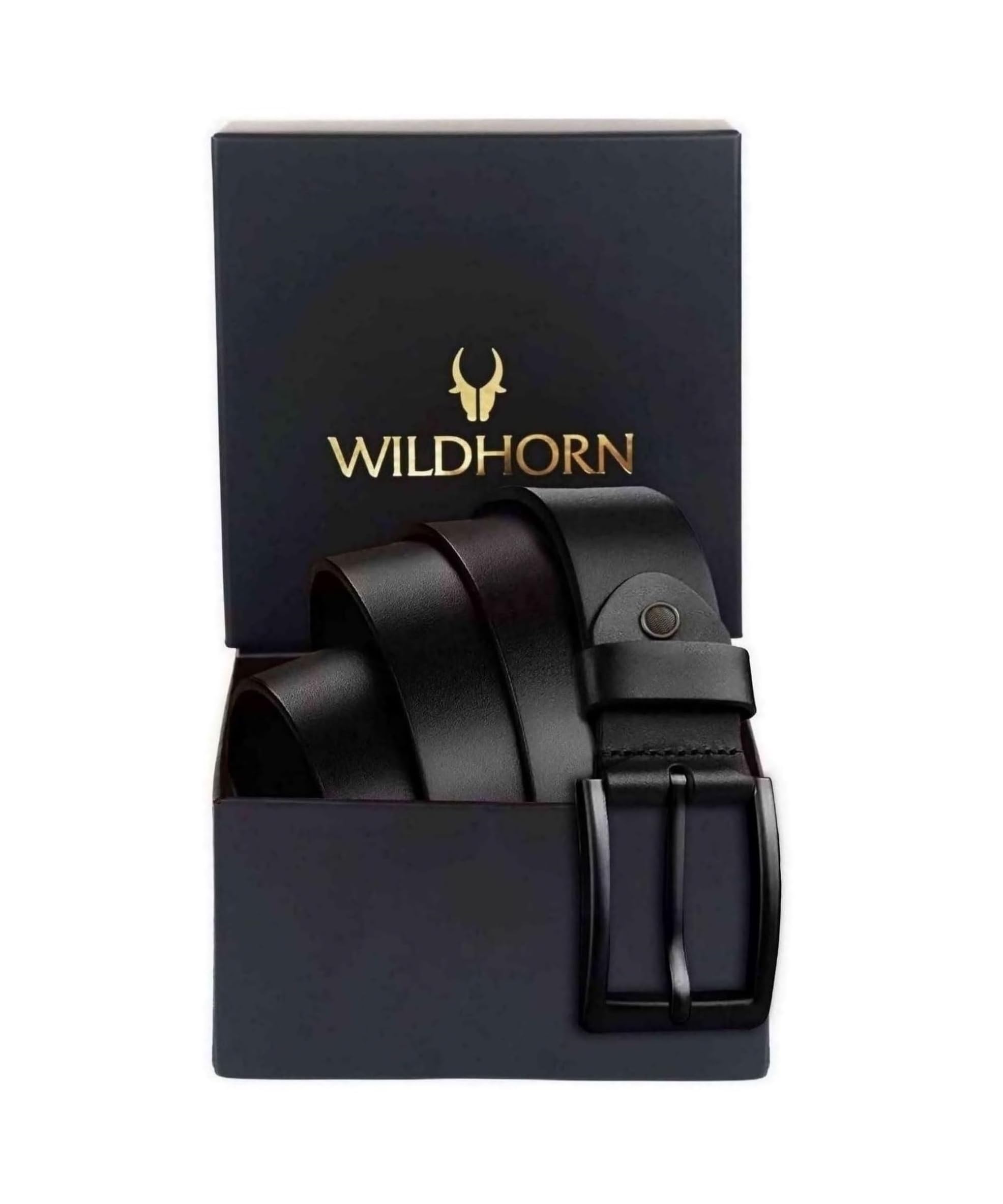 Black Leather Belt for Men | Free Size | Adjustable I 48 inches length | Waist upto 44 inches.