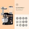 klarstein lucia elegance multifunction food processor mixer and meat mincer 1300 w in 6 power levels pulse function 5 l stainless steel bowl 1.5 l glass blender jug