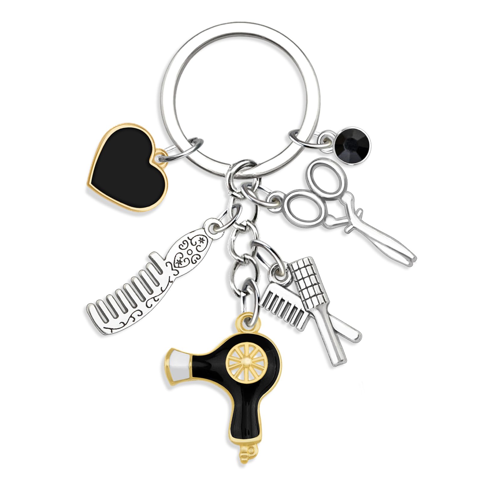 Ikacvb Cute Hair Stylist Gifts Hairdresser Keychain Gifts For Women Men Unique Hairstylist Gift Scissors Comb Charms