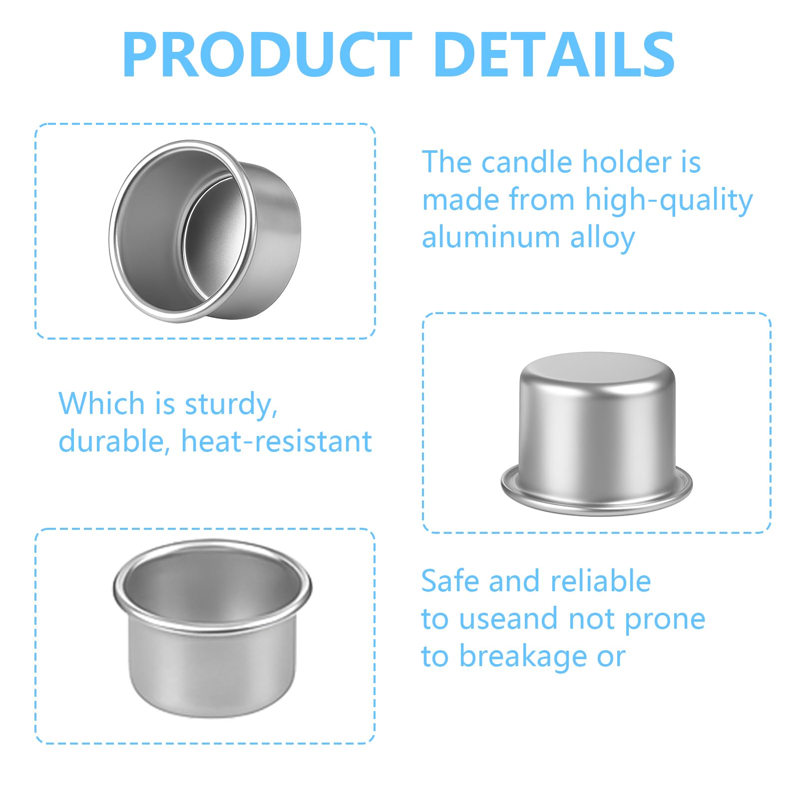Lot De 30 Supports Bougie En Aluminium 22mm - Inserts Pour Bougeoirs, Décoration Noël, Dîner Aux Chandelles | Anti-gouttes