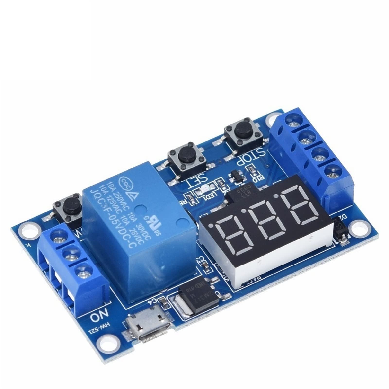 AERBNYEQP 1 Channel 5V Relay Module Time Delay Trigger Off/ON Switch Timing Cycle 999 Minutes Board Rele