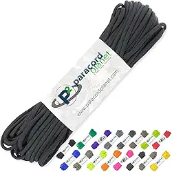 PARACORD PLANET Corda de paraquedas Hanks 550 tipo III 7 fios preto