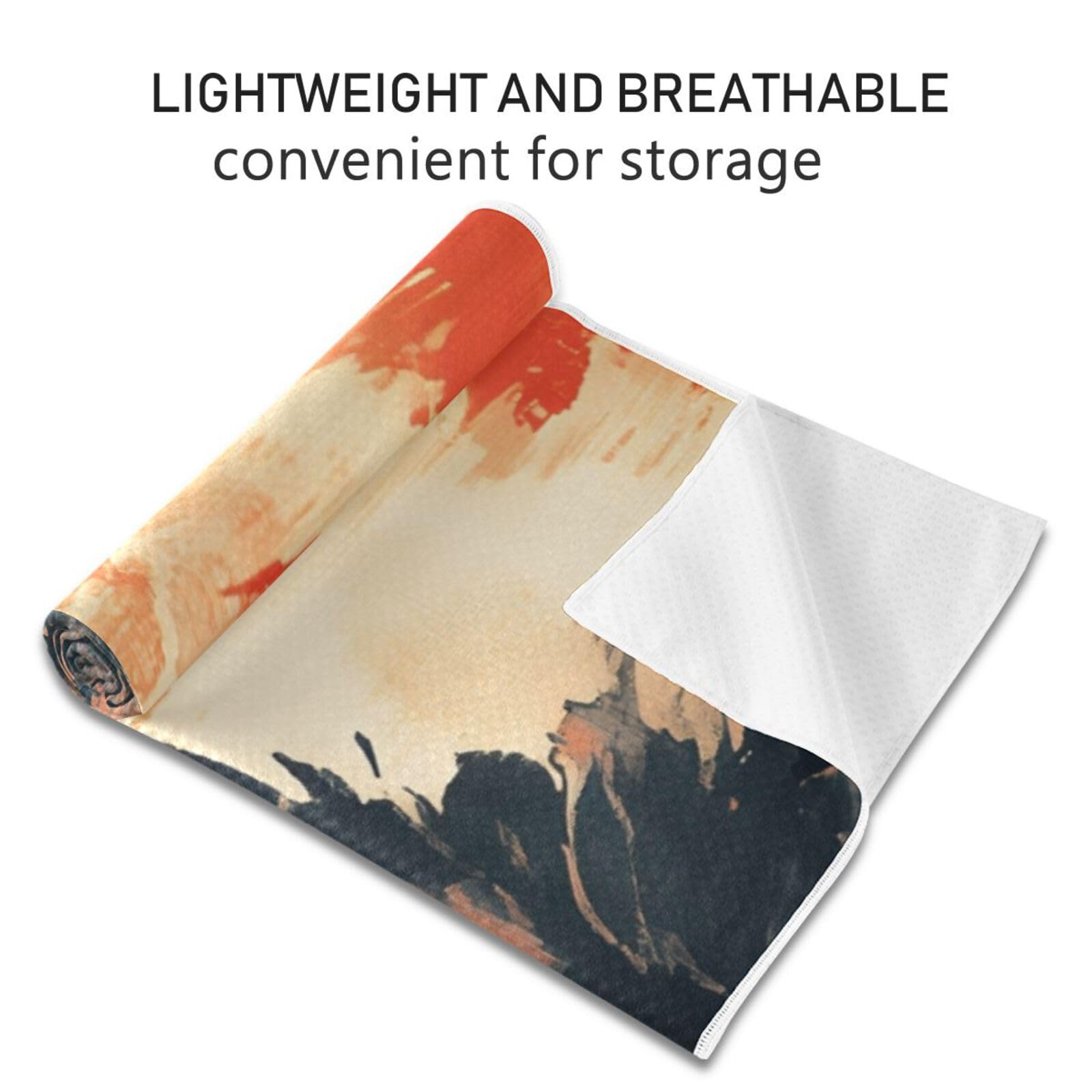 Hezely Non-Slip Hot Yoga Towel - Mat-Sized, Super-Absorbent Microfiber Sweat Towel for Gym, Bikram, Pilates and Yoga Mats,Colorful Highlights Pattern