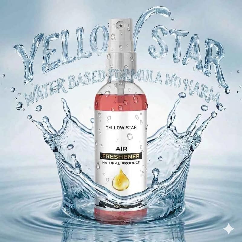Image of YELLOW STAR Room Air Freshener Spray, Rajnigandha Fragrance (100ml) | Long Lasting Tuberose Floral Room Freshener for Home & Pooja Room | Odour Neutralizer
