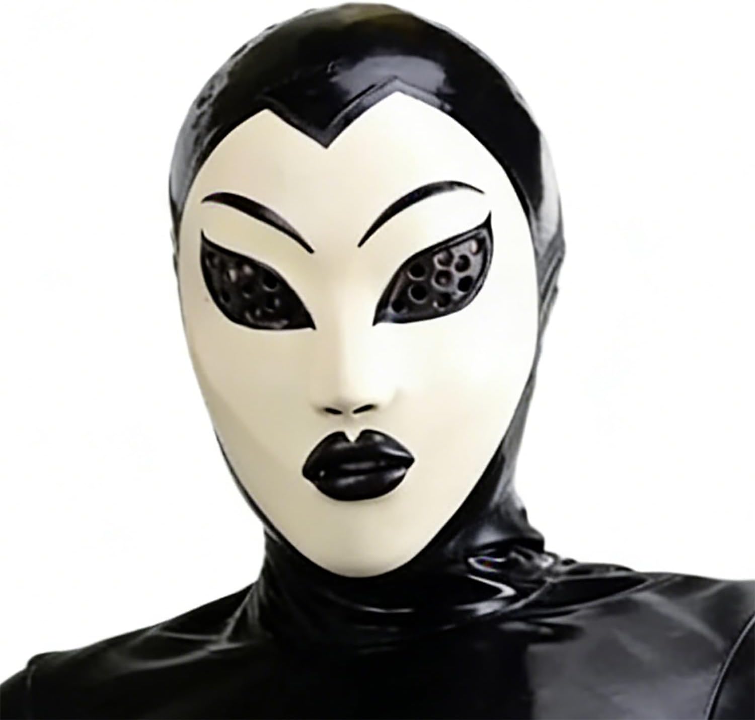 IOKUKI Latex Hood Masks Handmade,Natural Rubber Women Men Hood Fancy Mask Cosplay Headpiece