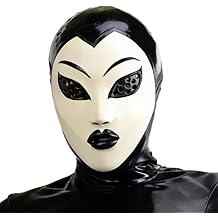 IOKUKI Latex Hood Masks Handmade,Natural Rubber Women Men Hood Fancy Mask Cosplay Headpiece