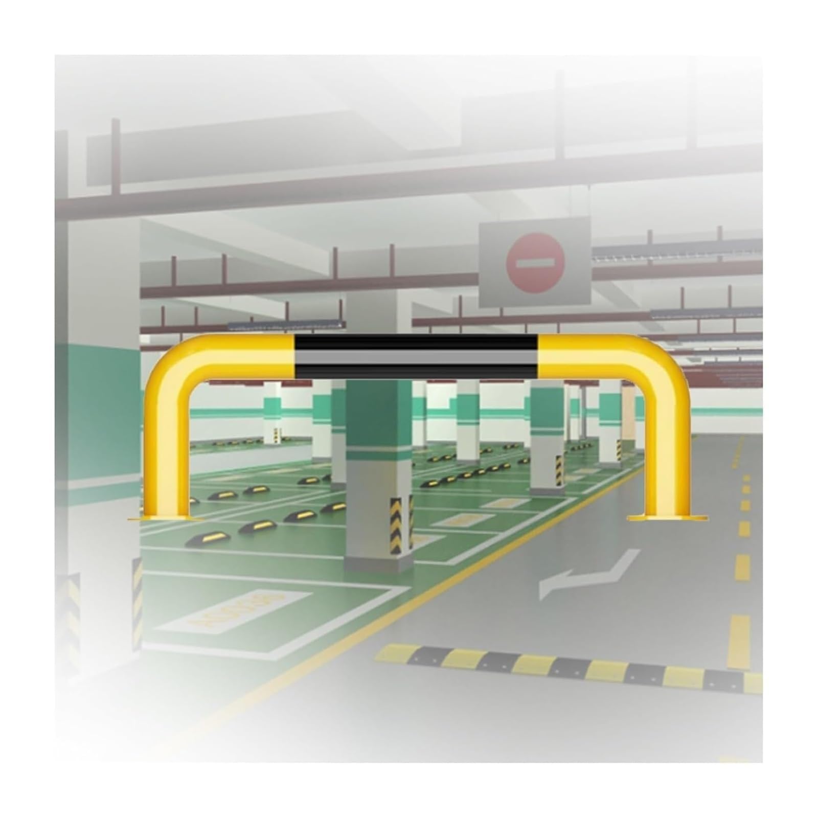 CWCQGH U Shape Security Bollards Parking Lot Isolation Posts, Car Blocker For Driveway (80x50x0.15cm)