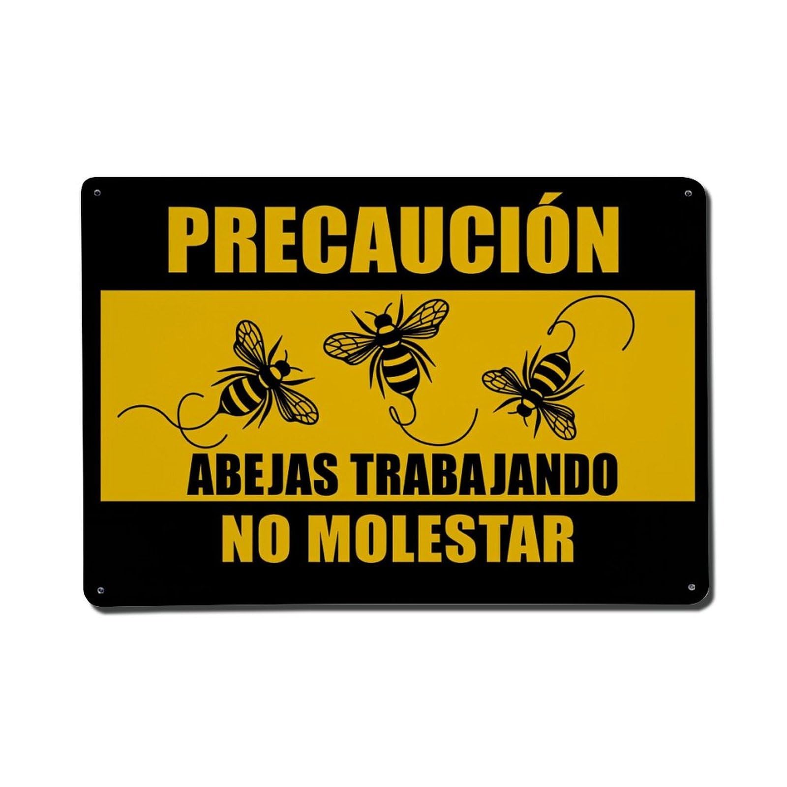 Caution Bees Working Do Not Disturb_2 Metal Tin Sign Plaque