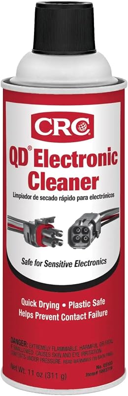 CRC 05103 QD Limpiador electrónico -11 Wt Oz | Limpiador de Contactos Electrónicos, Limpieza de Placas de Circuitos, Electrónica Sensible, Secado Rápido, Sin Residuos.