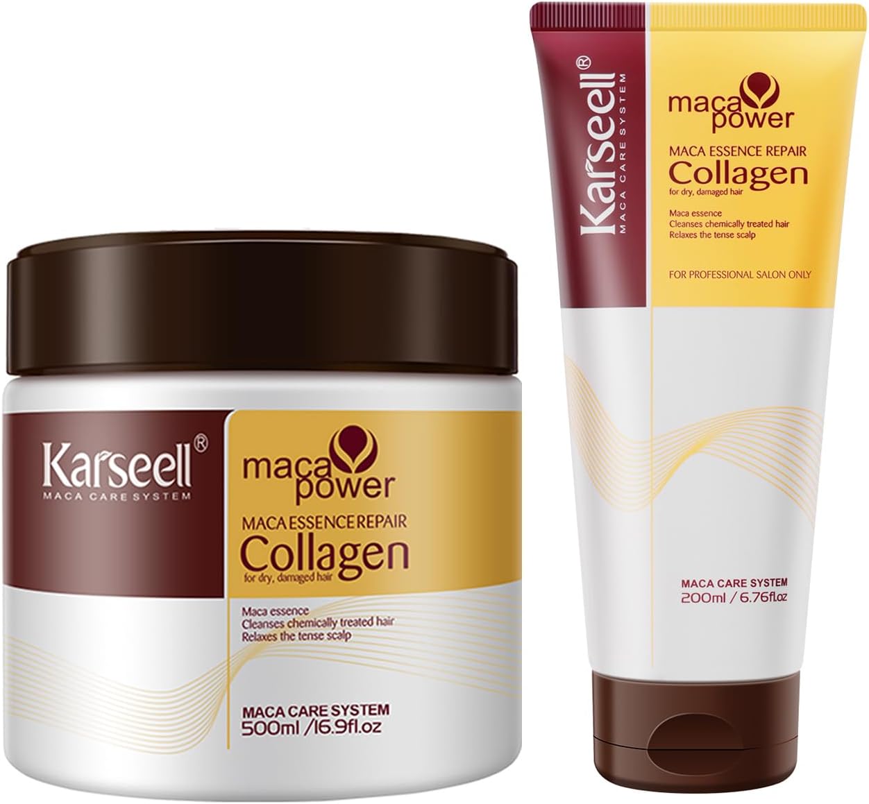 Karseell Collagen Hair Mask 500ml + 200ml, Deep Repair Collagen Hair Treatment, for Dry Damaged Hair All Hair Types