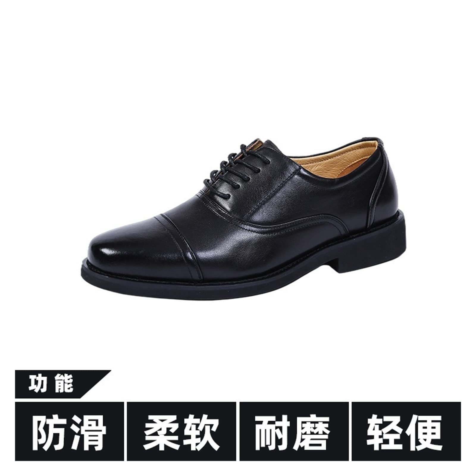 CARZE Męskie skórzane buty Formalne ręcznie robione buty Prawdziwa skóra Duże rozmiary Business Casual Men's Shoes buty męskie(45)