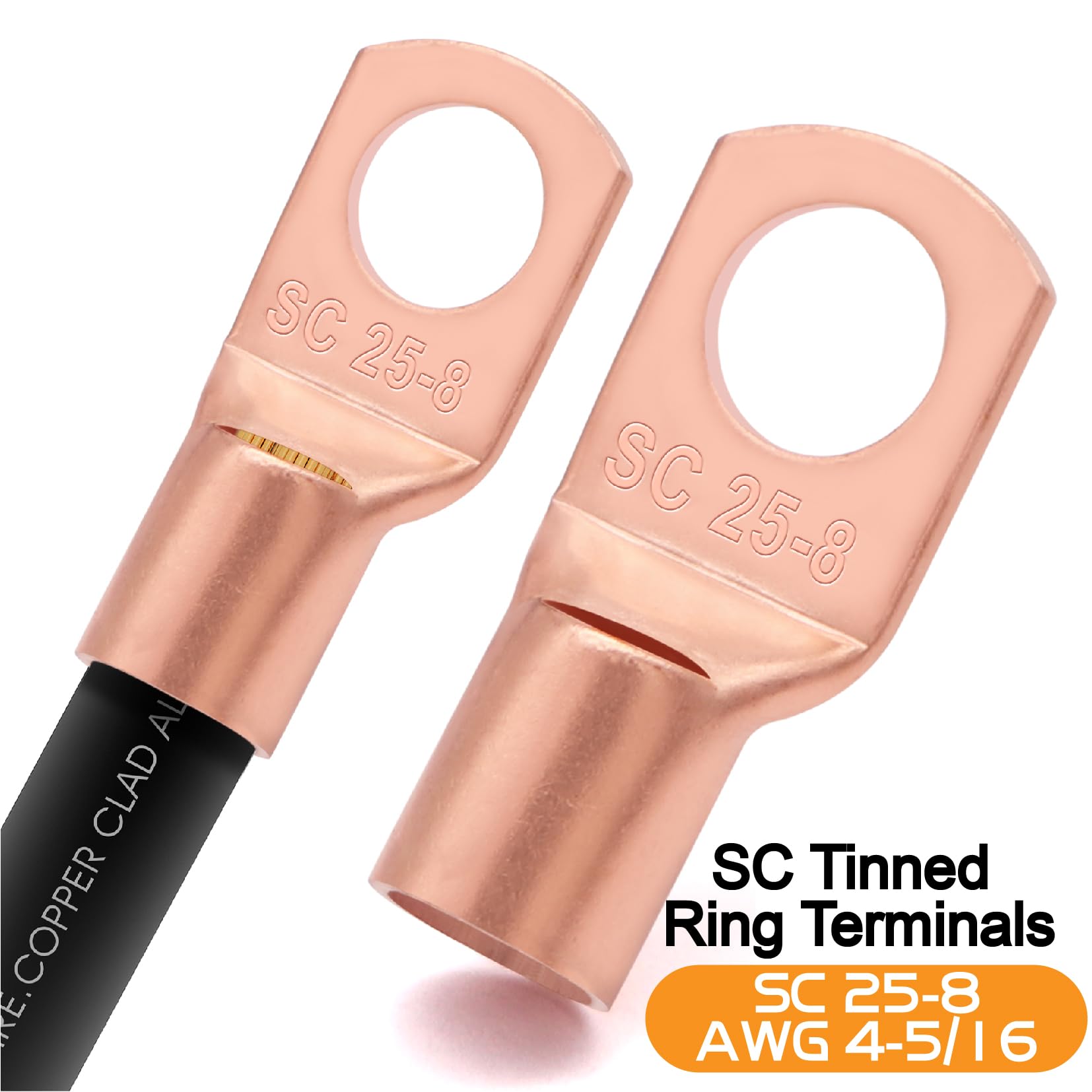 20 terminales de cable con tubo termorretráctil 3:1 para electricidad/coche, amplificador, cable de tierra