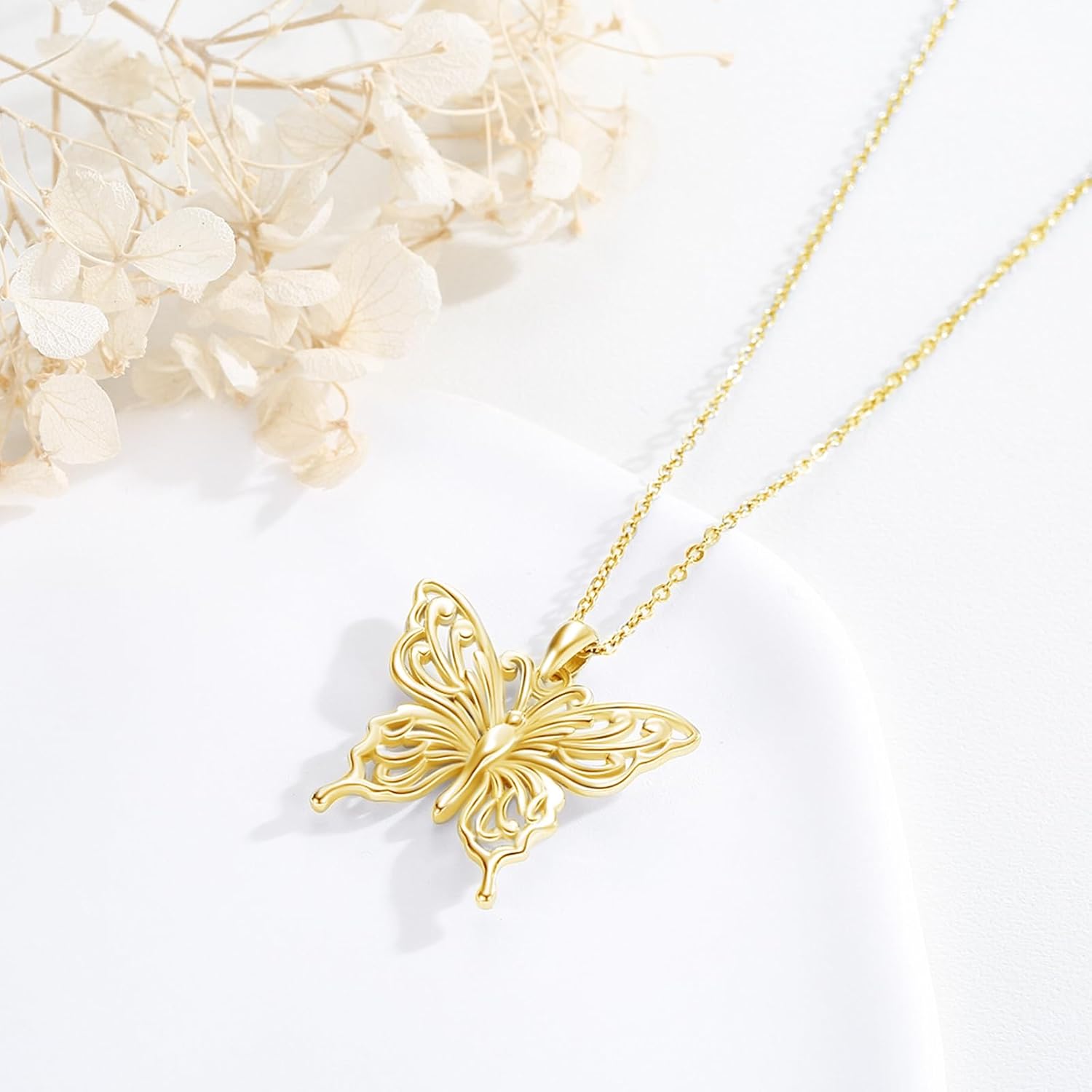 CUOKA MIRACLE Butterfly Necklace for Women 925 Sterling Silver Dainty Cute Butterfly Charm Jewelry Gold Delicate Pendant Butterfly Necklace Birthday Christmas Gift for Wife Girlfriend Mom Teen - Image 2