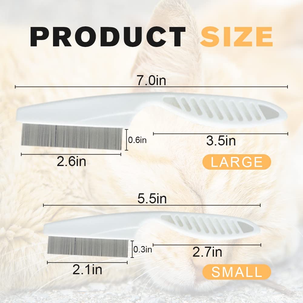 EHOTER Brosse De Toilettage 2pcs Peigne à Poux Outil De Toilettage pour Chats Et Chien Peigne à Puces pour Chat Peigne à Puces Chien Peigne Anti Poux pour Animaux De Compagnie (Blanc)