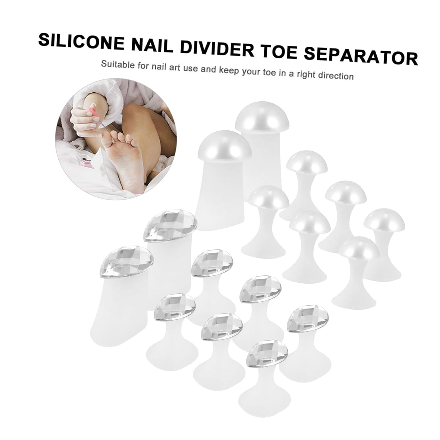 2set Silicone Toe Separator Foot Finger Protector for Pain Relief Alleviate Malformation Premium for Personal and