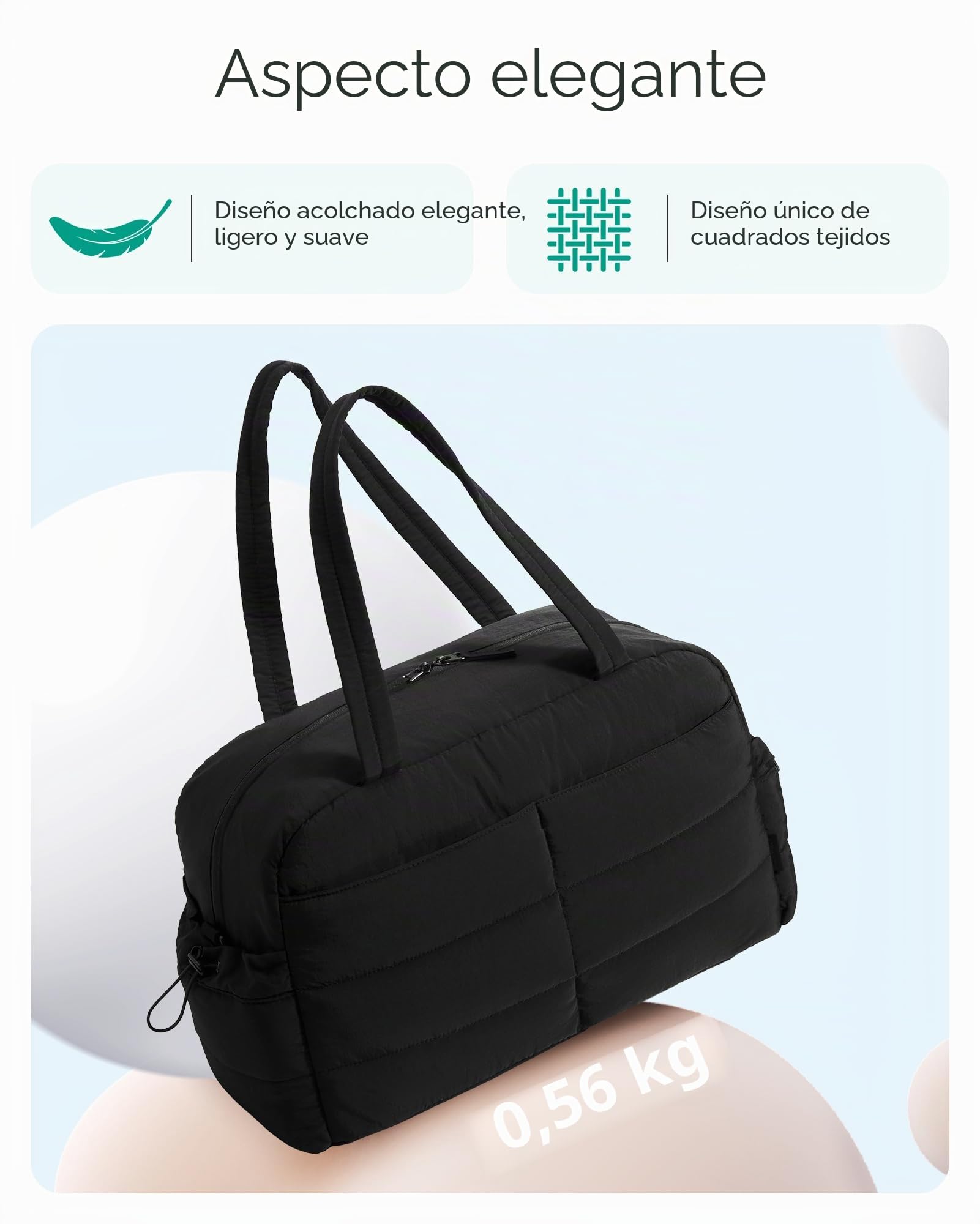 BAGSMART Bolsa de viaje de deporte para mujer, 31 L, resistente al agua, bolsa de equipaje de mano, bolso de fin de semana, acolchado para ordenador portátil, equipaje de mano con bolsa de cosméticos