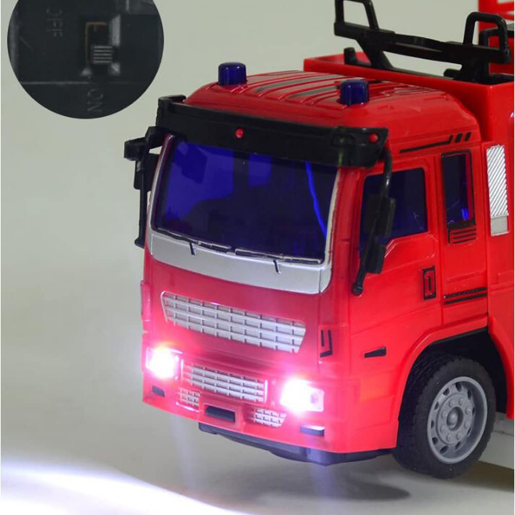 BSTCAR Remote Control Fire Truck Toy with LED Lights,RC Fire Truck Car Toy Spraying Water Car Trucks Toys for Kids Boys Girls (A) - Image 2