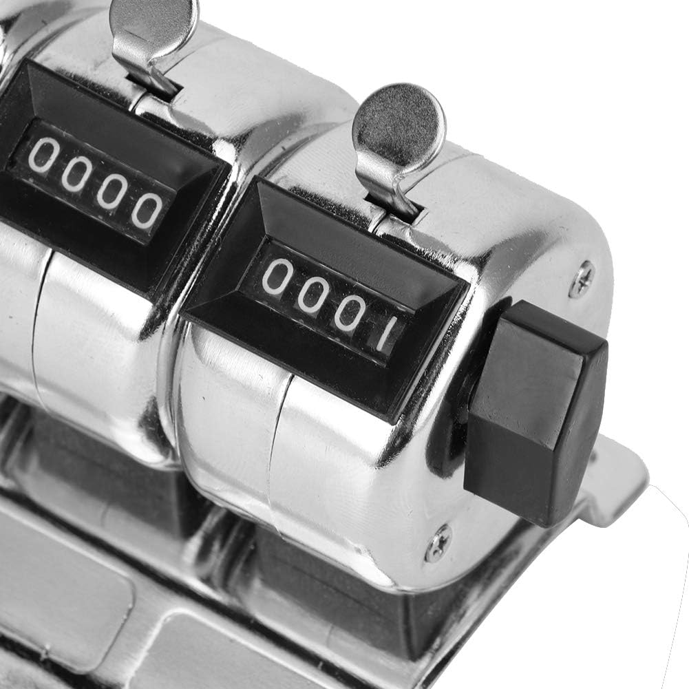 Metal Hand Tally Counter Handheld Mechanical Number Click Counters Manual Counter 4Digit 5 Units Stainless Steel Tally Number of People At Airport/Terminal Order/Factory Statistics